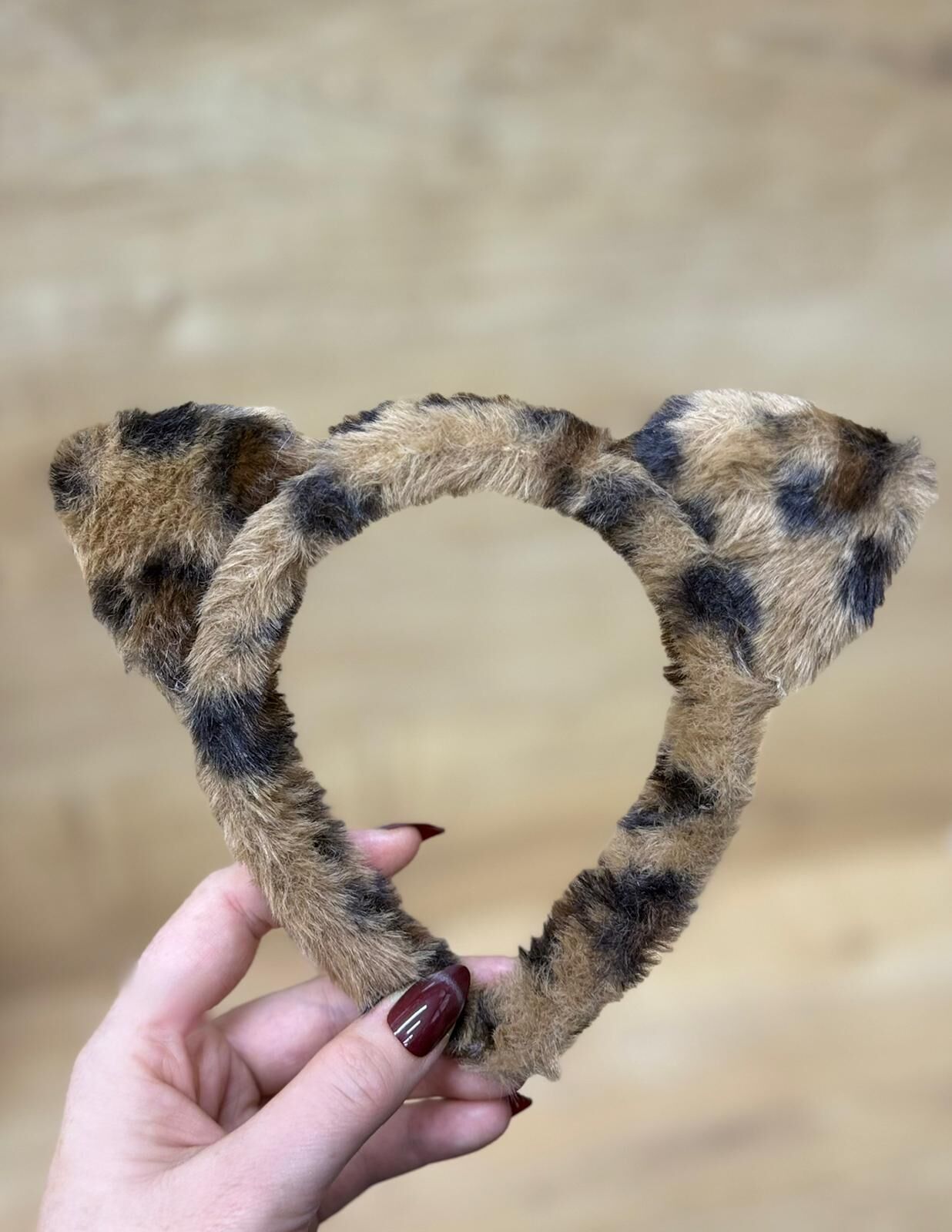 Leopar Desen  Pelüş Taç 12 Adet