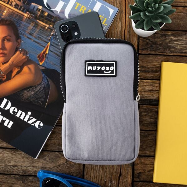 Gri Telefon Çantası