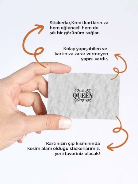 Quenn Kredi Kartı Kaplama Stickeri Papara, Tosla, Kredi Kartı Için Uyumlu