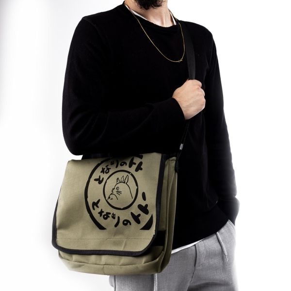 Yeşil Totoro Baskılı Erkek Postacı Çantası