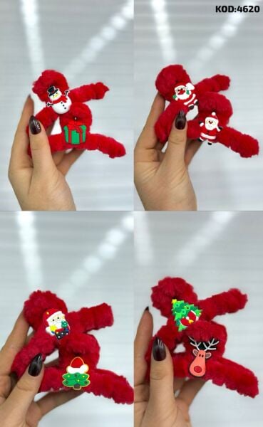 Yeni Yıl  Peluş Mandal Toka 12 Adet
