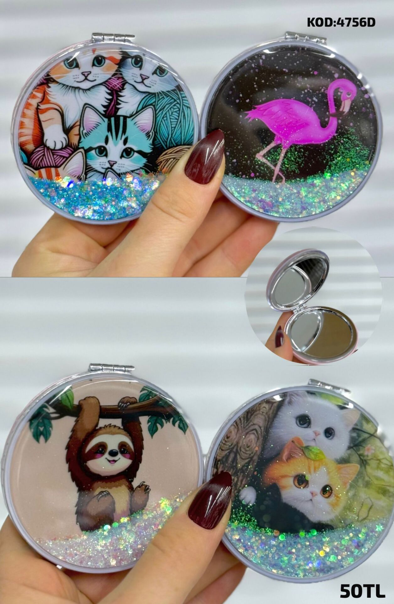 Sulu İçi sim Detaylı Ayna 12 Adet Sulu Ayna