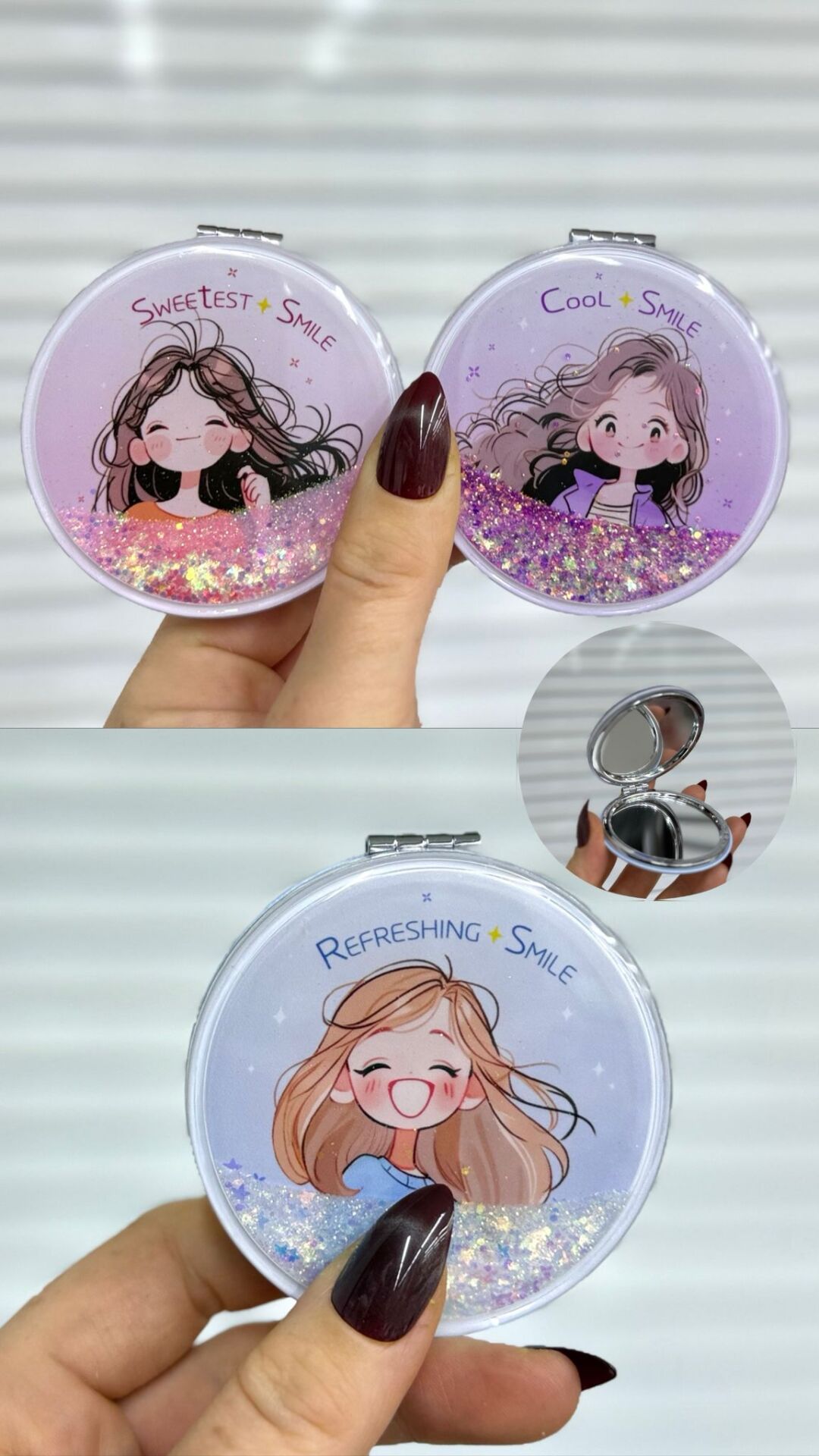 Sulu İçi sim Detaylı Ayna 12 Adet Sulu Ayna