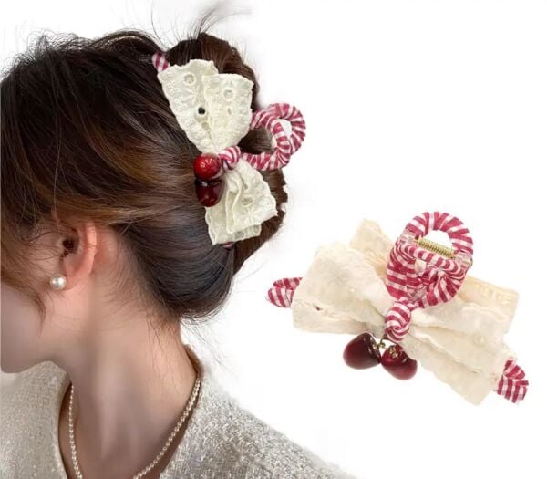 Kiraz Detaylı Mandal Toka 12 Adet