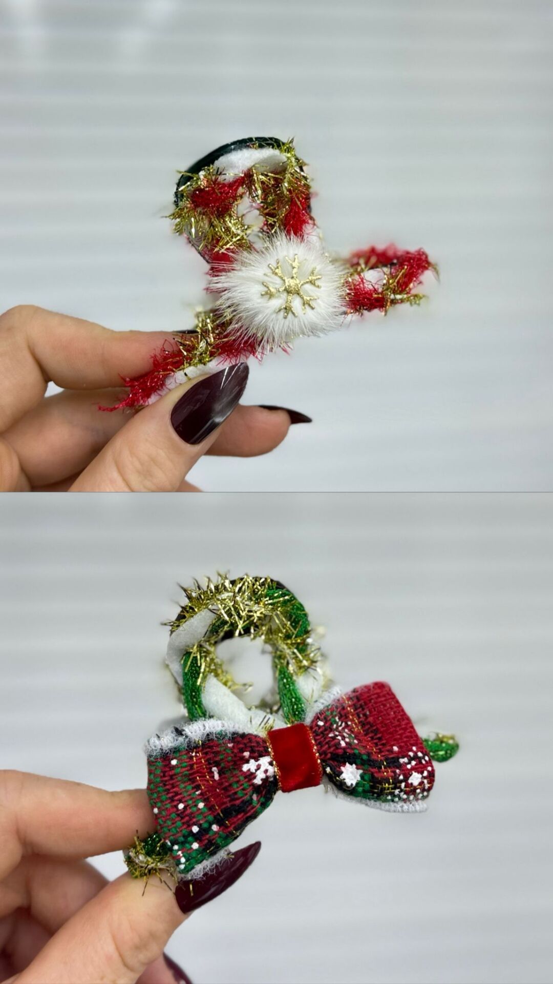 Yeni Yıl Temalı  Pelüş Mandal Toka 12 Adet