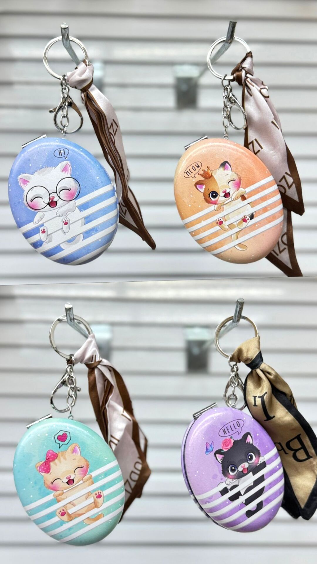 Sevimli Baskılı Ayna ve Anahtarlık  12 Adet