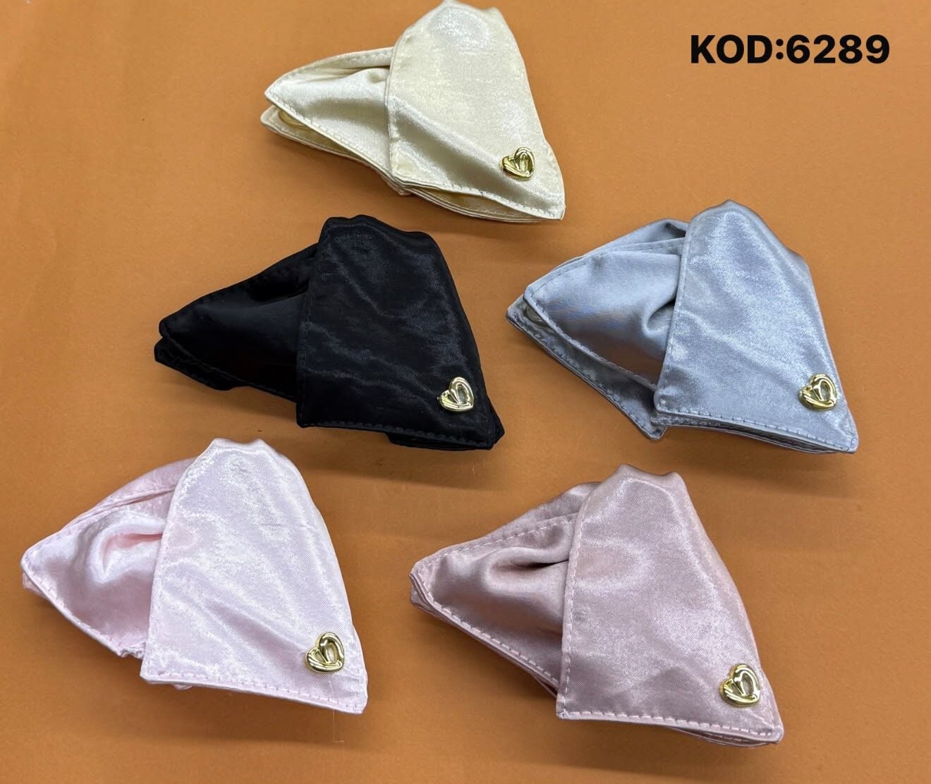 Kadın Saten  Toka Aksesuarı Kalp Detaylı Şık Mandal Toka 12 Adet