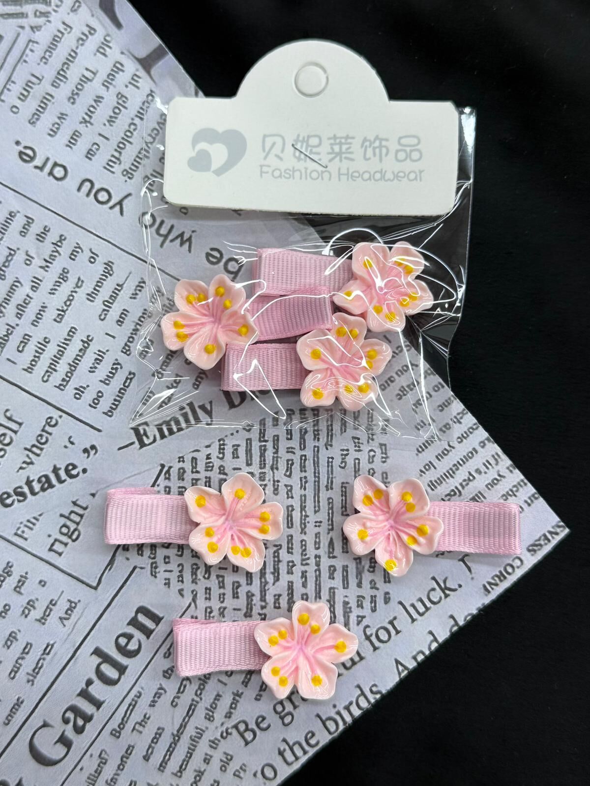 3'lü Çiçek Klips Toka 10 Adet