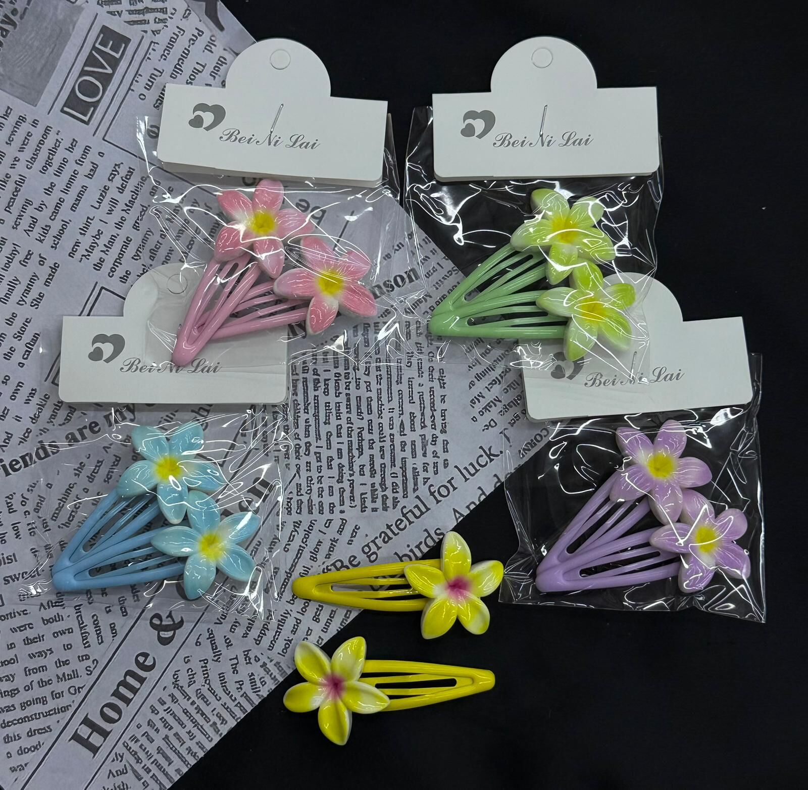 2'li Çiçekli Çıt Çıt Toka 10 Adet