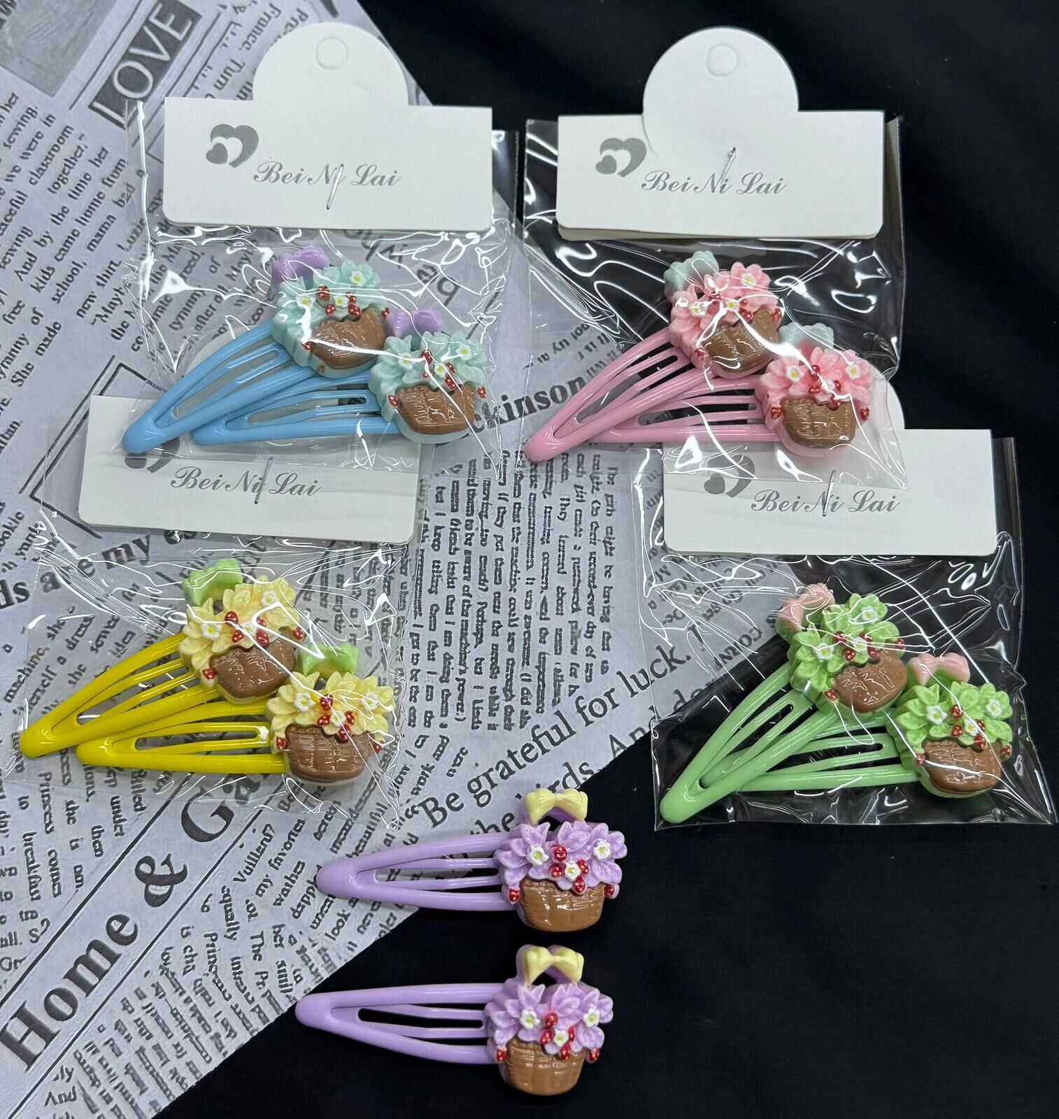 2'li Çiçekli Çıt Çıt Toka 10 Adet