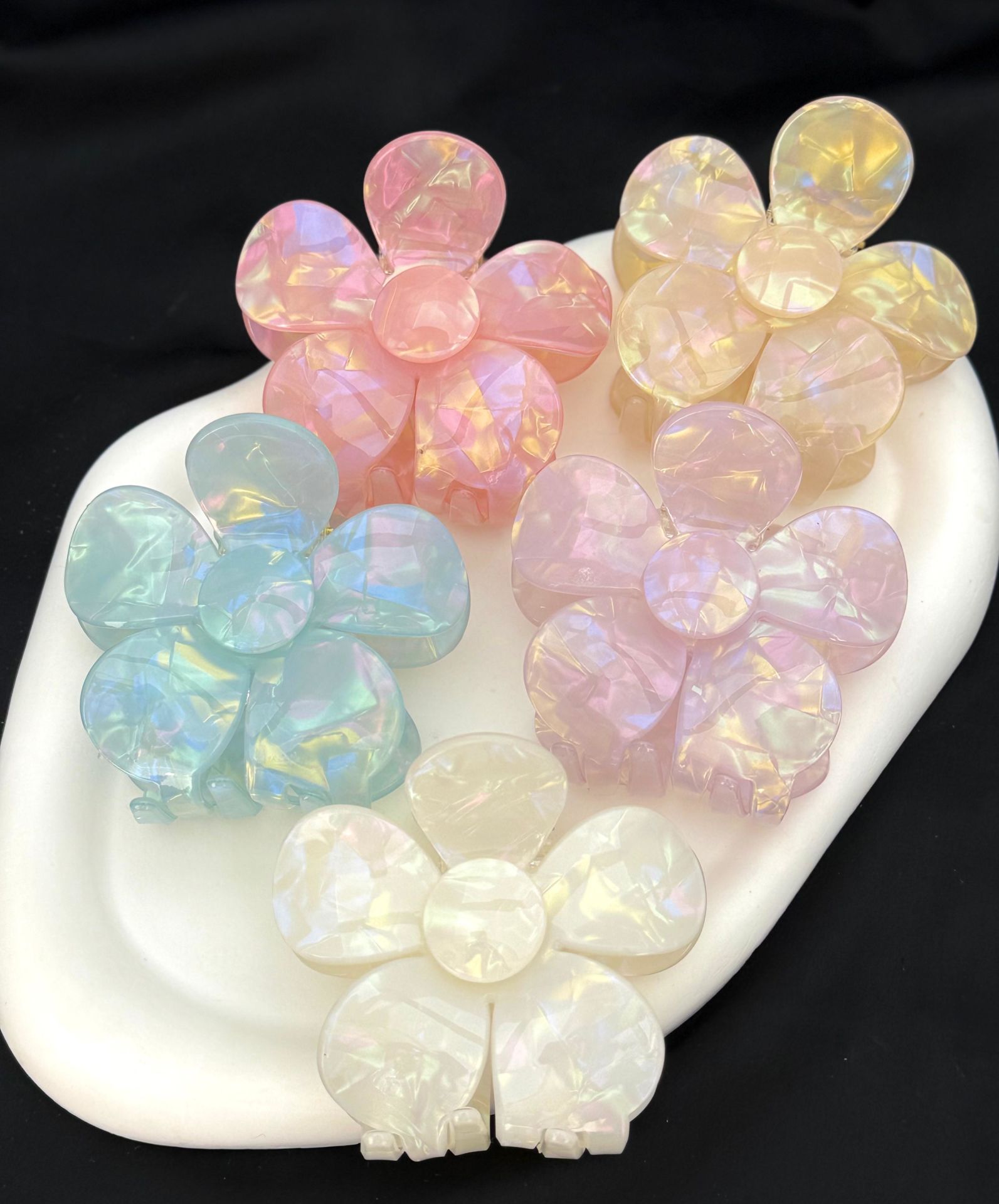 Çiçek Şekilli Sedef Mandal Toka 12 Adet