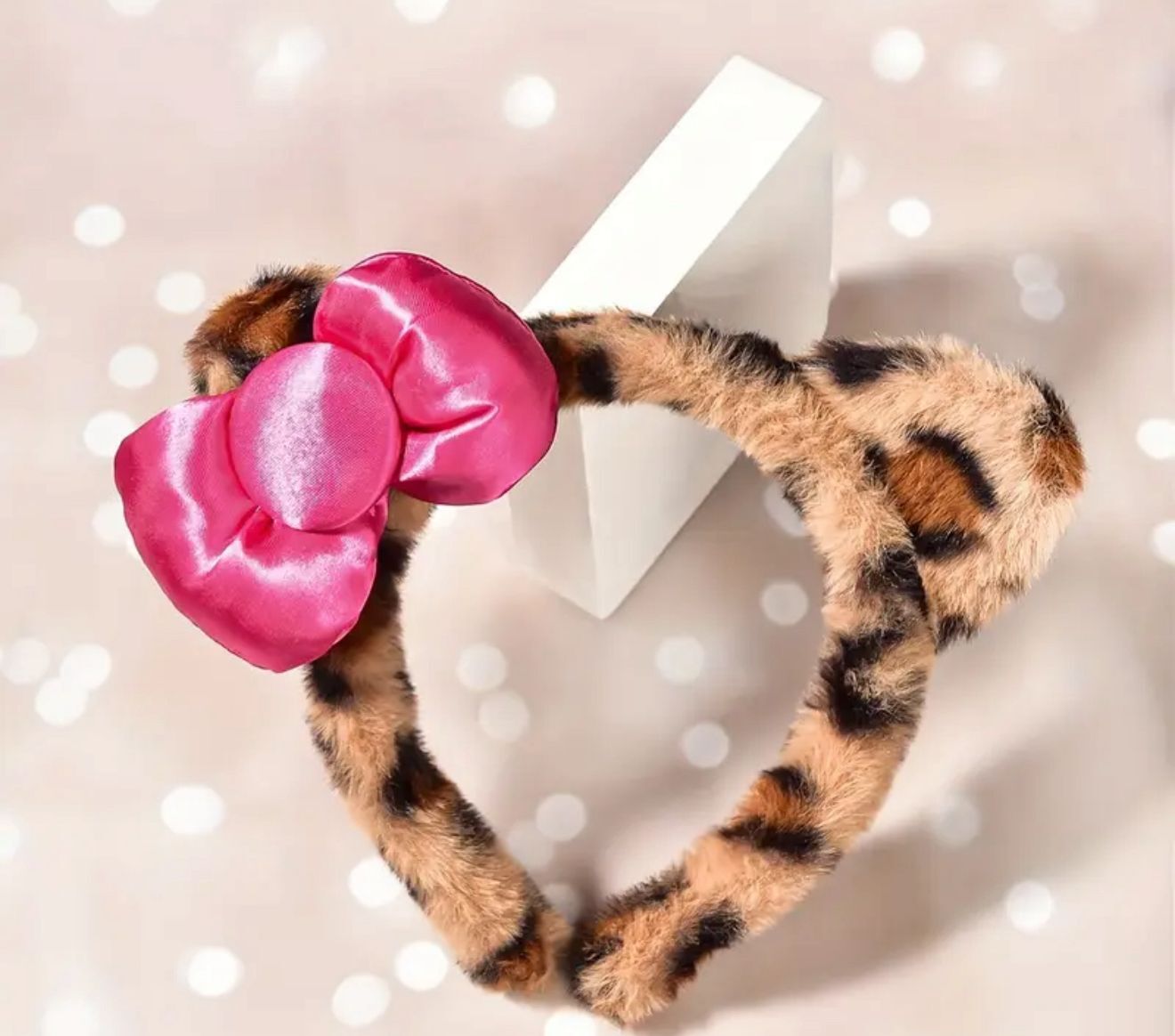 Leopar Desen  Pelüş Taç 12 Adet