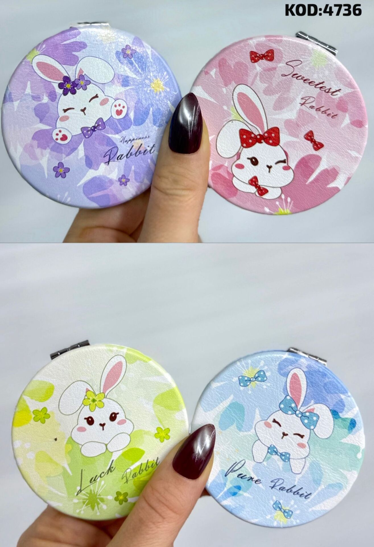 Sevimli Baskılı Ayna 12 Adet