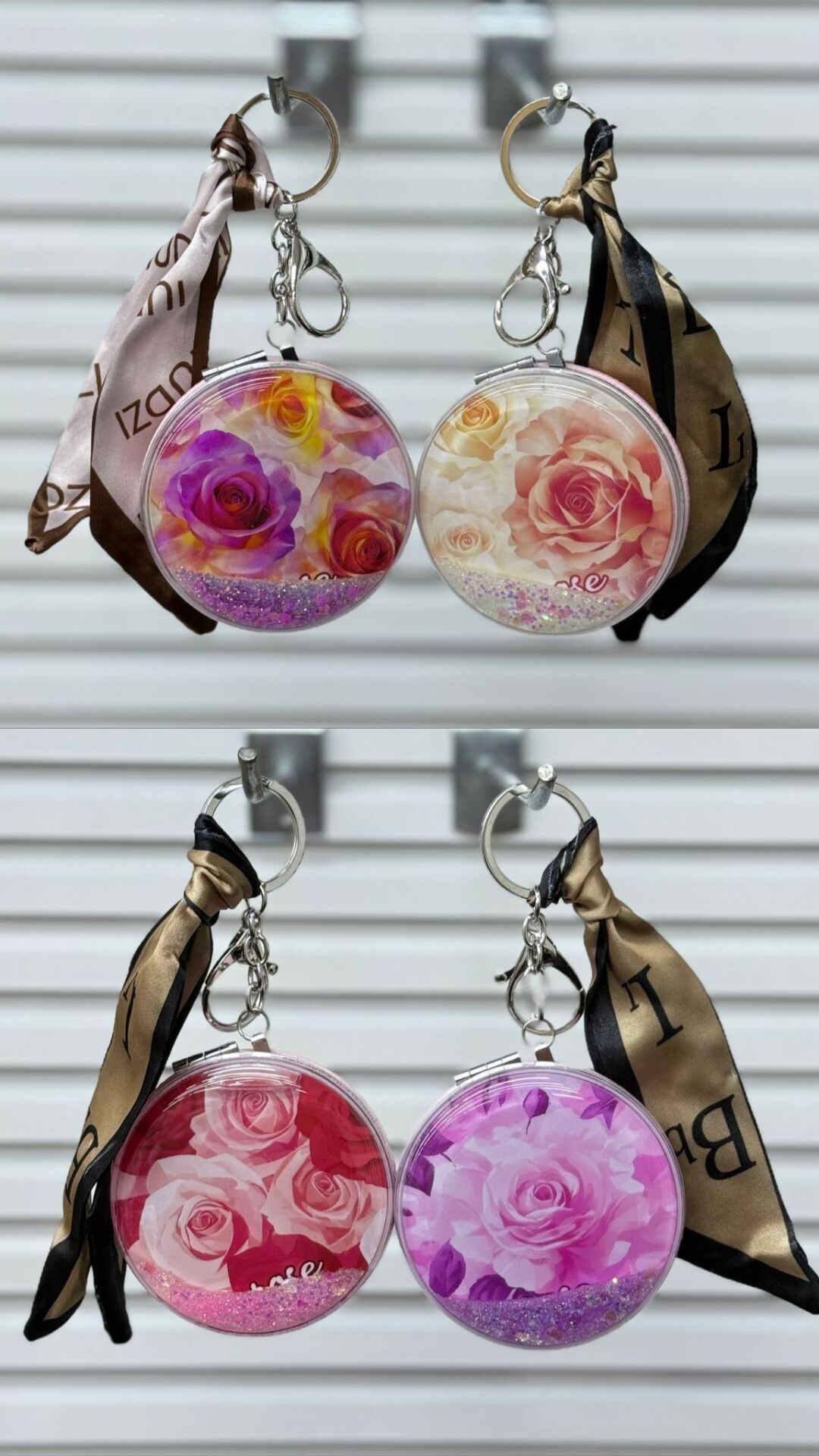 Sulu İçi sim Detaylı Ayna, anahtarlık 12 Adet