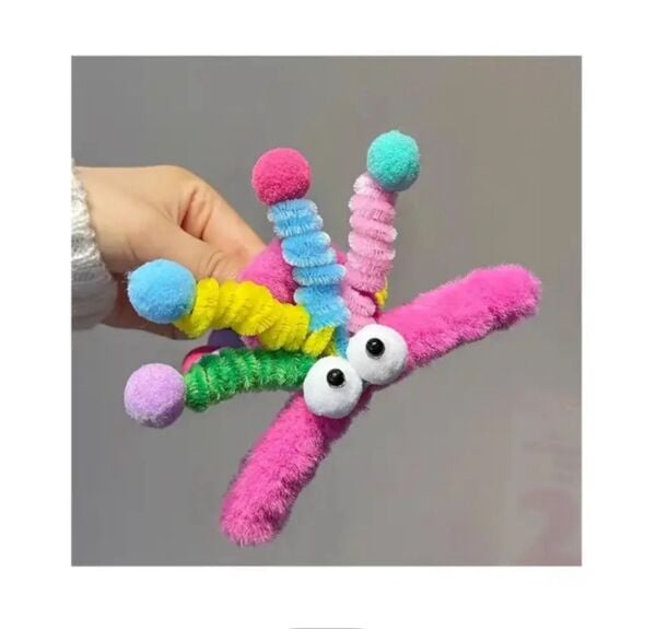 Anten Ve Göz Detaylı Peluş Mandal Toka 12 Adet