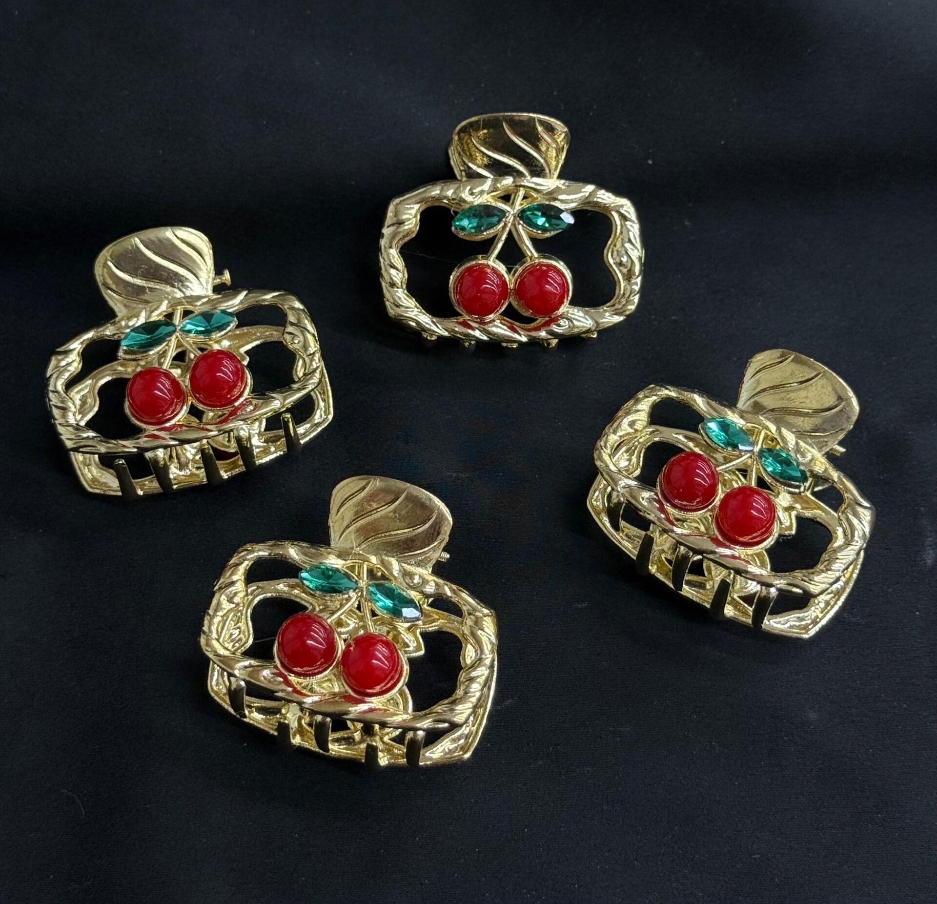 Kiraz Detaylı  Metal Mandal Toka 12 Adet