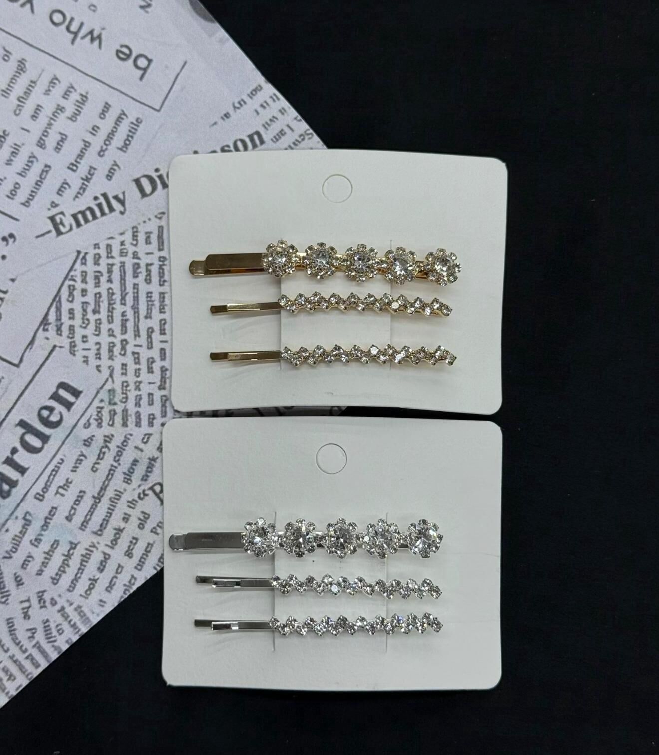 3'lü Metal Taşlı Tel Toka Set