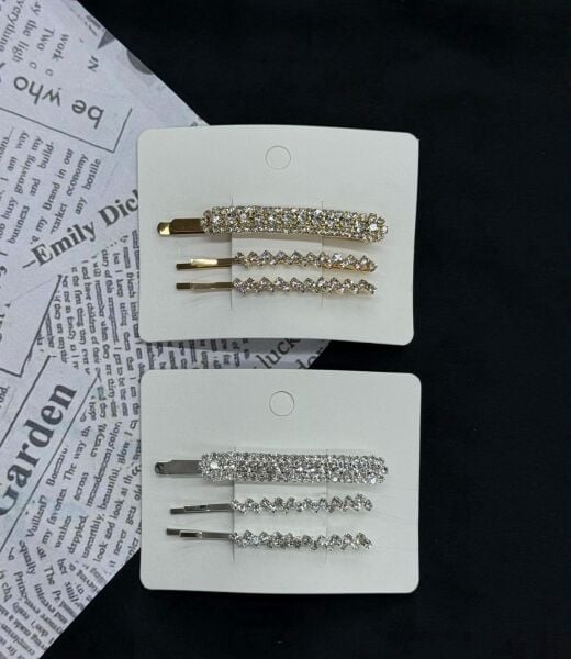 3'lü Metal Taşlı Tel Toka Set