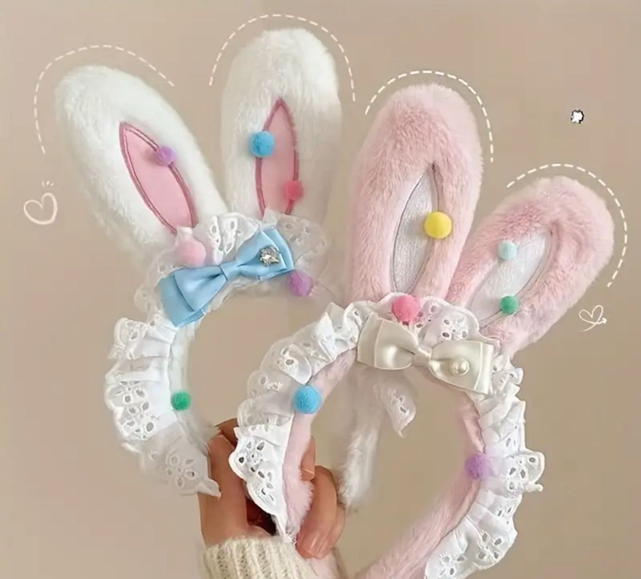 Tavşan Kulaklı  Pelüş Taç 12 Adet