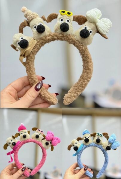 Sevimli Figürlü  Pelüş Taç 12 Adet