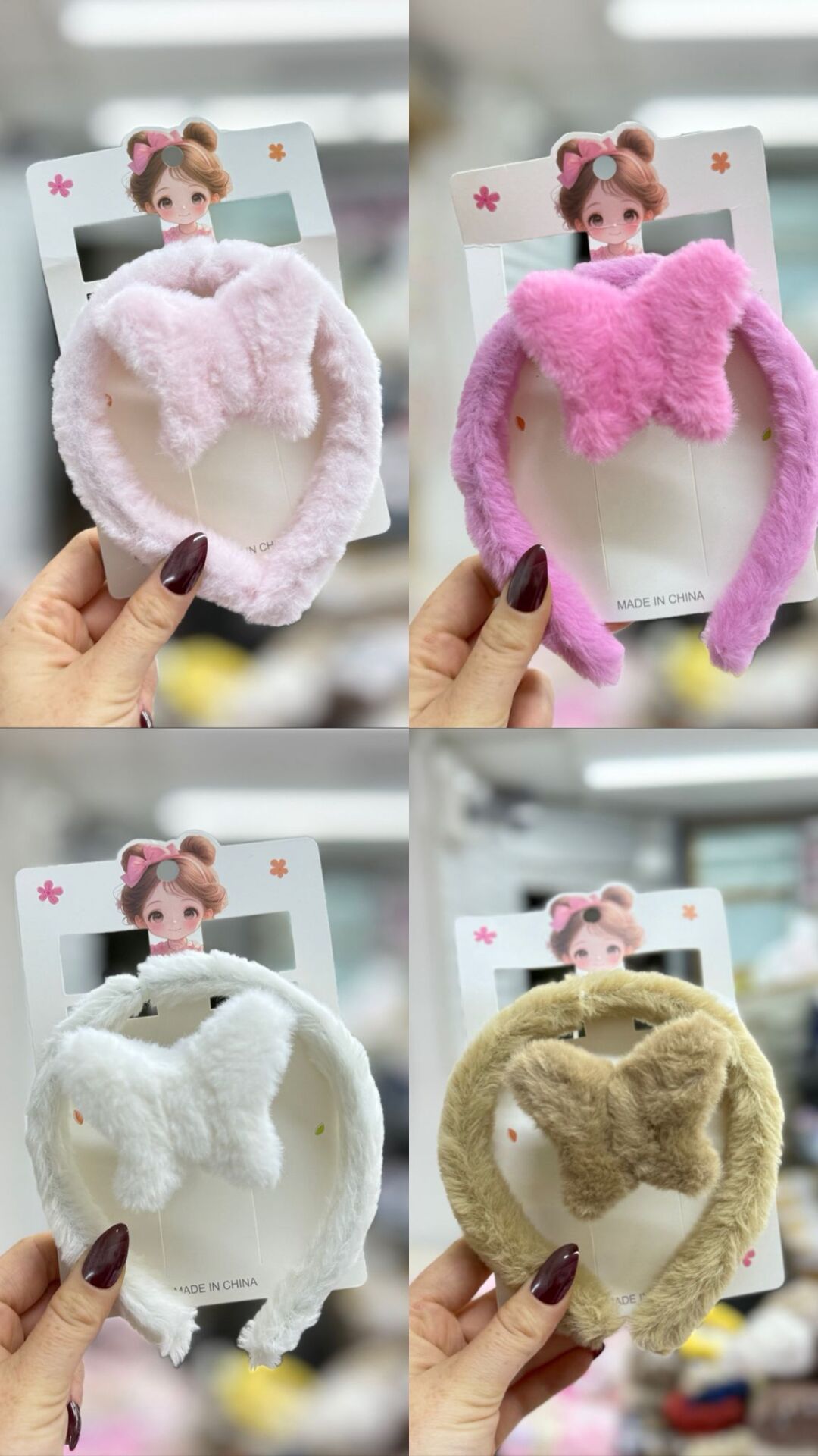 Pelüş Taç ve peluş Kelebek Mandal Toka Set 12 Adet