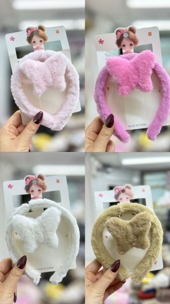 Pelüş Taç ve peluş Kelebek Mandal Toka Set 12 Adet