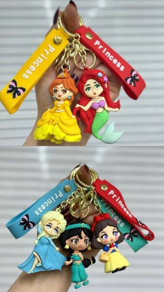 Sevimli Karakterler Silikon Anahtarlık 12 Adet