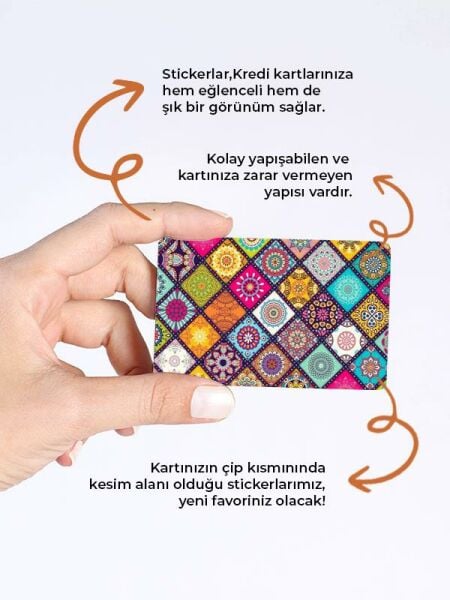 Otantik Desen Kredi Kartı Kaplama Stickeri Papara, Tosla, Kredi Kartı Için Uyumlu