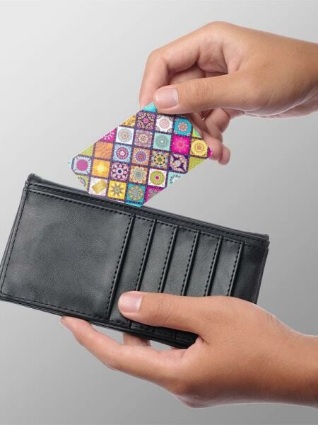 Otantik Desen Kredi Kartı Kaplama Stickeri Papara, Tosla, Kredi Kartı Için Uyumlu