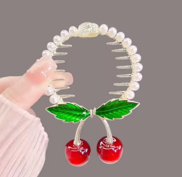 Kirazlı İncili Topuz Tokası