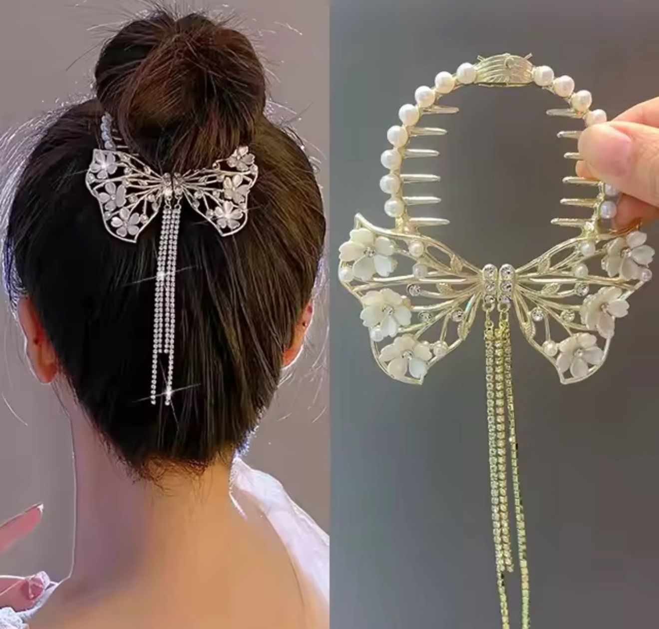 Taşlı Sallantılı Topuz Toka