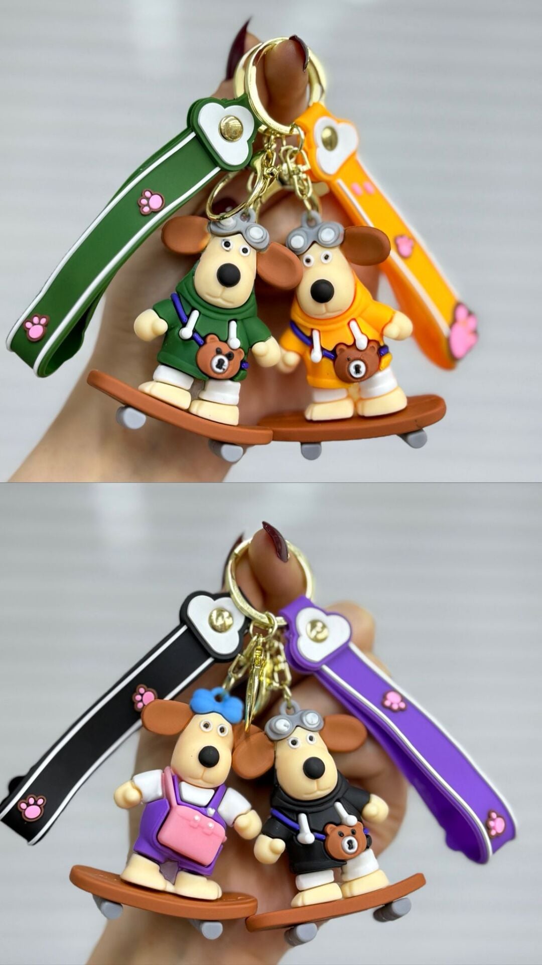 Sevimli Karakterler Silikon Anahtarlık 12 Adet