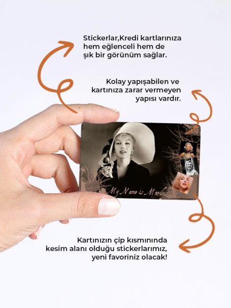 Marilyen Kredi Kartı Kaplama Stickeri Papara, Tosla, Kredi Kartı Için Uyumlu