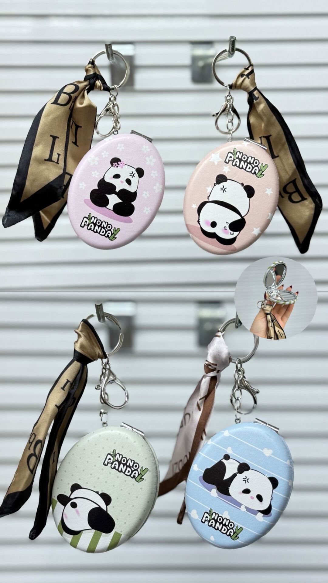 Sevimli Baskılı Ayna ve Anahtarlık  12 Adet