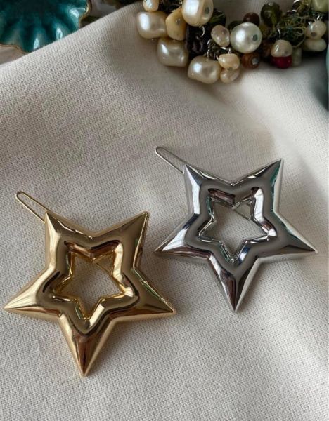 Metal Yıldız  Klipsli Toka 12 Adet