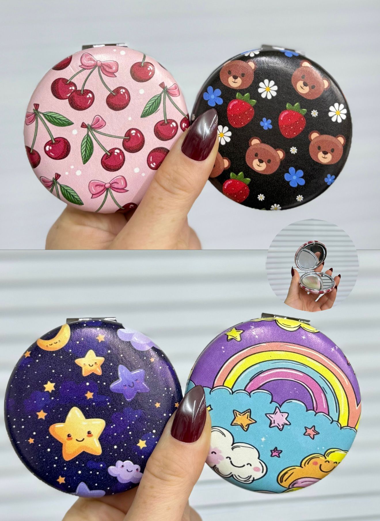 Sevimli Baskılı Ayna 12 Adet