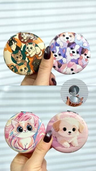 Sevimli Baskılı Ayna 12 Adet