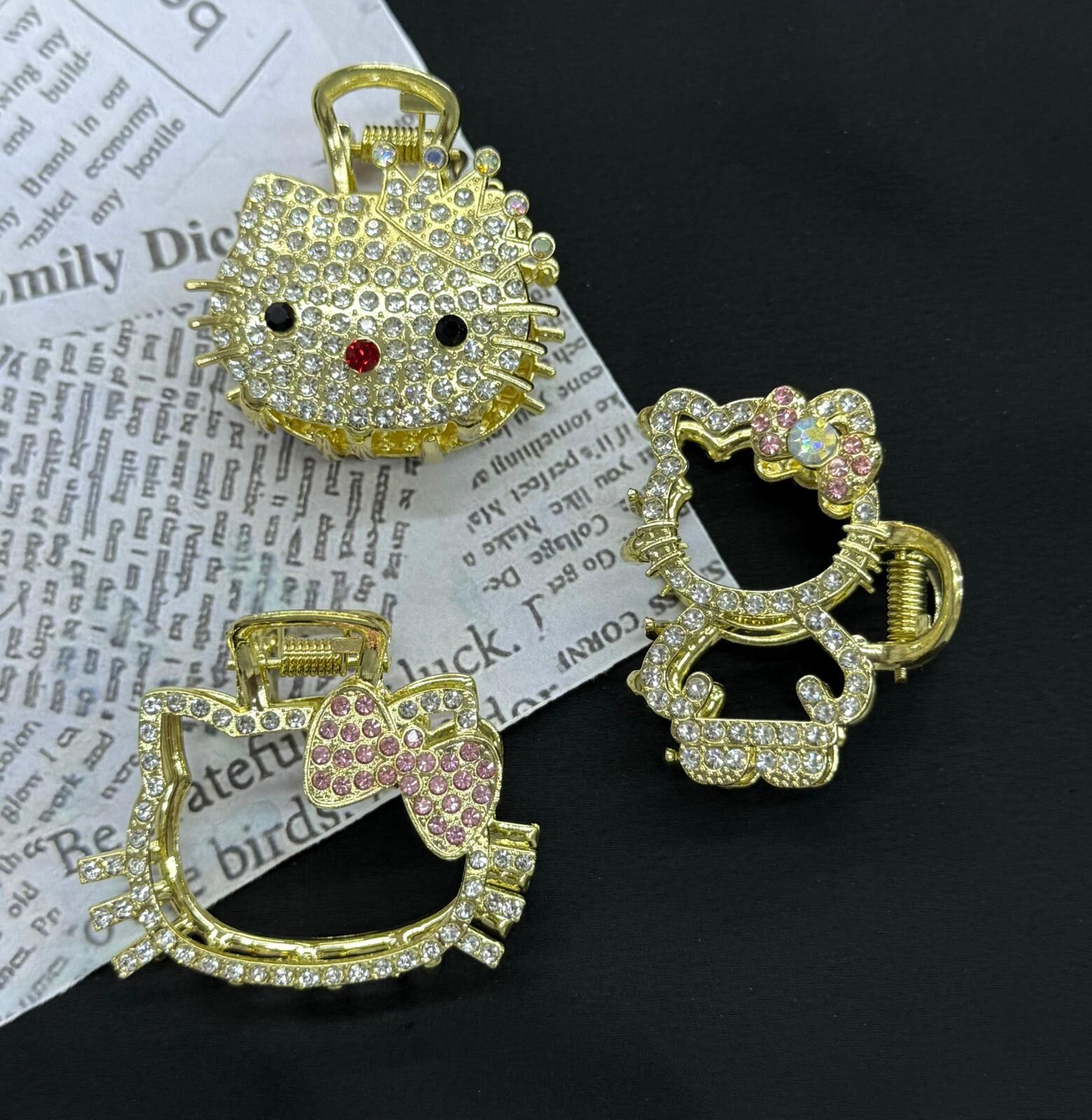 Desenli Taşlı Mandal Toka 12 Adet