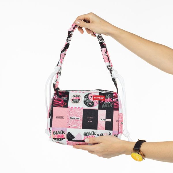Black Pink Desen Muyoso Baget Çanta
