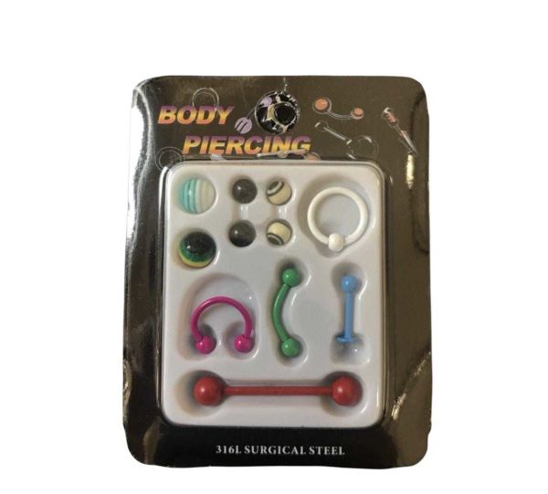 Body Piersing Seti Cerrahi Çelik