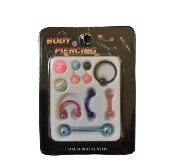 Body Piersing Seti Cerrahi Çelik