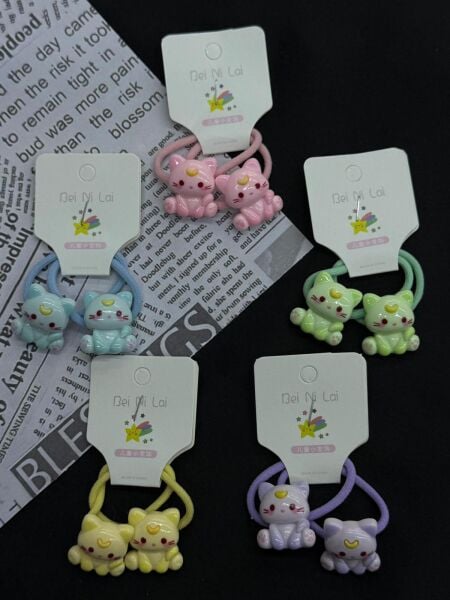 2'li  Sevimli Karakterli Lastik  Toka 10 Adet