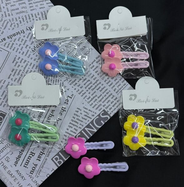 2'li Çiçekli Metal Toka 10 Adet