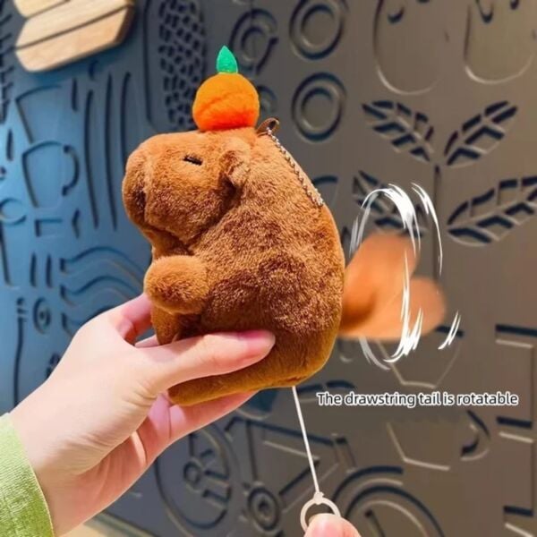 Capybara Kuyruğu Sallanan Sevimli Peluş Oyuncak Anahtarlık – Sallanan Kuyruklu Yumuşak Oyuncak Figür 1