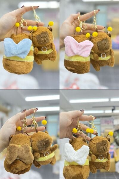 Capybara Kanatları hareket eden ultra sevimli tasarım Çanta, anahtar ve dekor için mükemmel peluş aksesuar 12 Adet