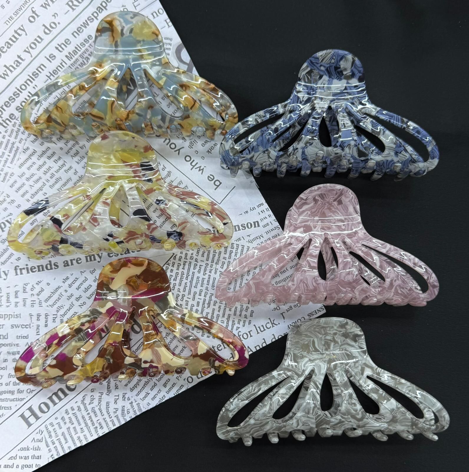 Renkli Desenli Kemik Mandal Toka 12 Adet