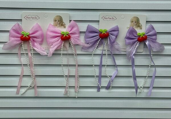 2'li Fiyonk Desen Klips Toka  Pembe