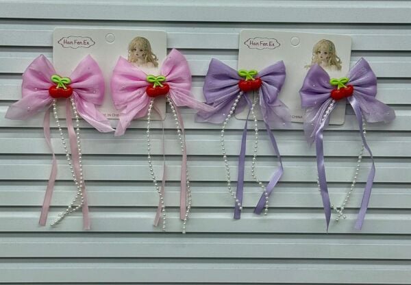 2'li Fiyonk Desen Klips Toka  Pembe Mor