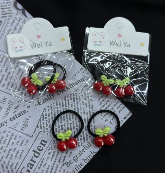 2'li Kirazlı Lastik   Toka 10 Adet