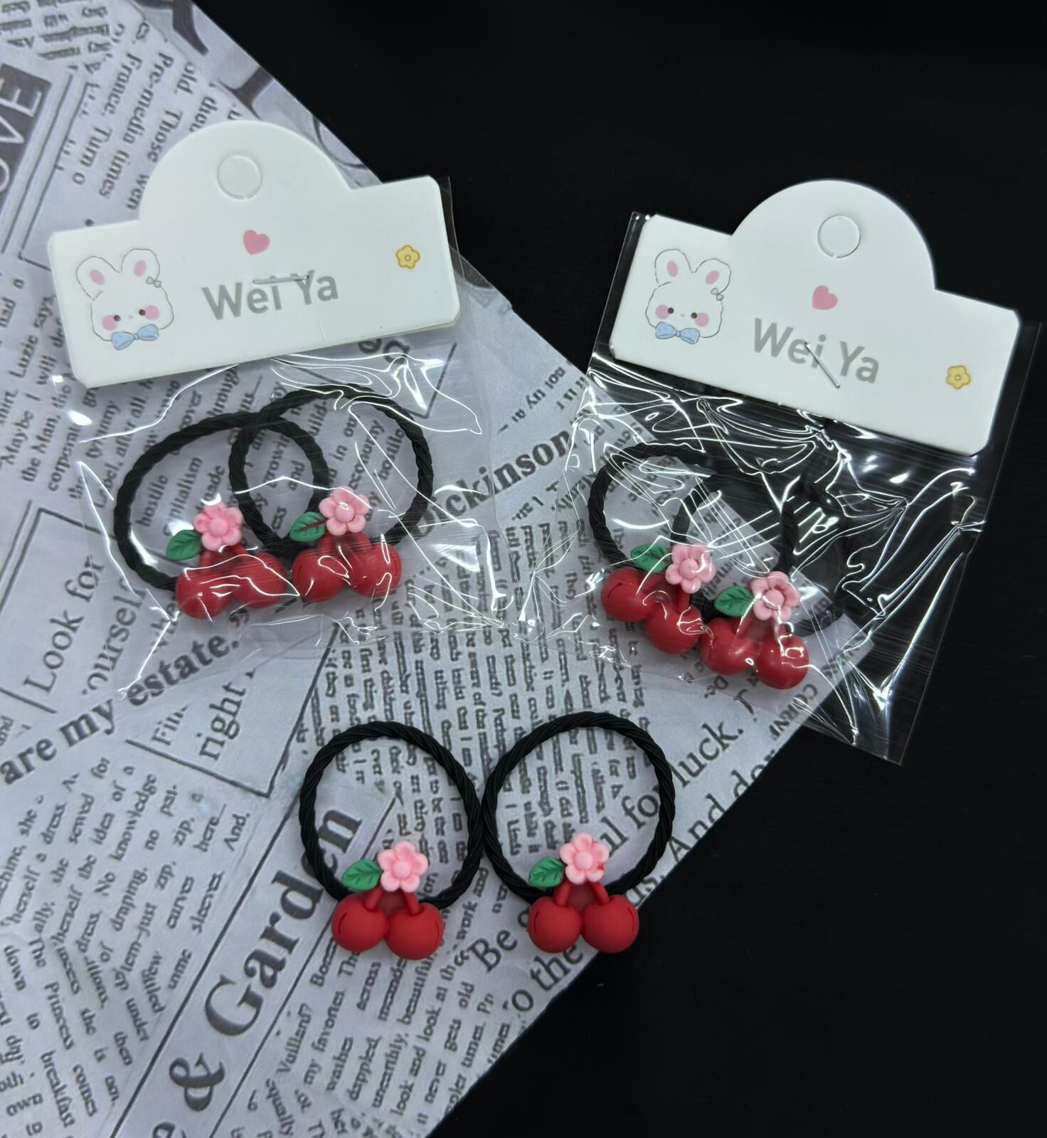 2'li Kirazlı Lastik   Toka 10 Adet